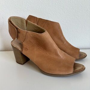 Josef Seibel Tan European Peep Toe Shoes